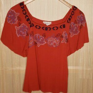 Cloud Chaser Boho Embroidered Off The Shoulder Top